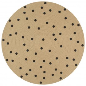 paklājs ar apļu apdruku, džuta, 150 cm, roku darbs