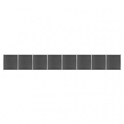 žoga paneļu komplekts, 1391x186 cm, melns WPC