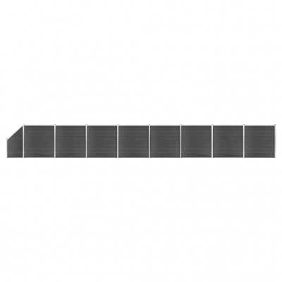 žoga paneļu komplekts, 1484x(105-186) cm, melns WPC