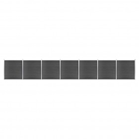 žoga paneļu komplekts, 1218x186 cm, melns WPC