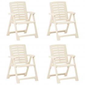 dārza krēsli, 4 gab., balta plastmasa