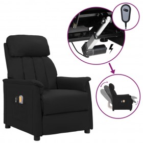 elektrisks masāžas krēsls, atgāžams, melna mākslīgā āda