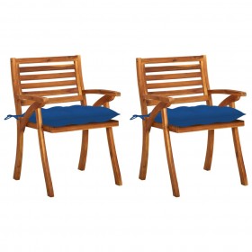 dārza krēsli ar spilveniem, 2 gab., akācijas masīvkoks