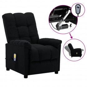 elektrisks masāžas krēsls, atgāžams, melns audums