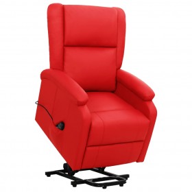 paceļams atpūtas krēsls, sarkana mākslīgā āda