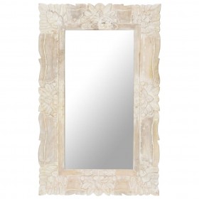 spogulis, balts, 80x50 cm, mango masīvkoks