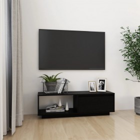TV skapītis, melns, 110x30x33,5 cm, priedes masīvkoks