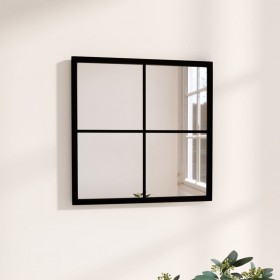 sienas spogulis, melns, 40x40 cm, metāls