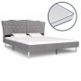 gulta ar atmiņas efekta matraci, 160x200cm, gaiši pelēks audums